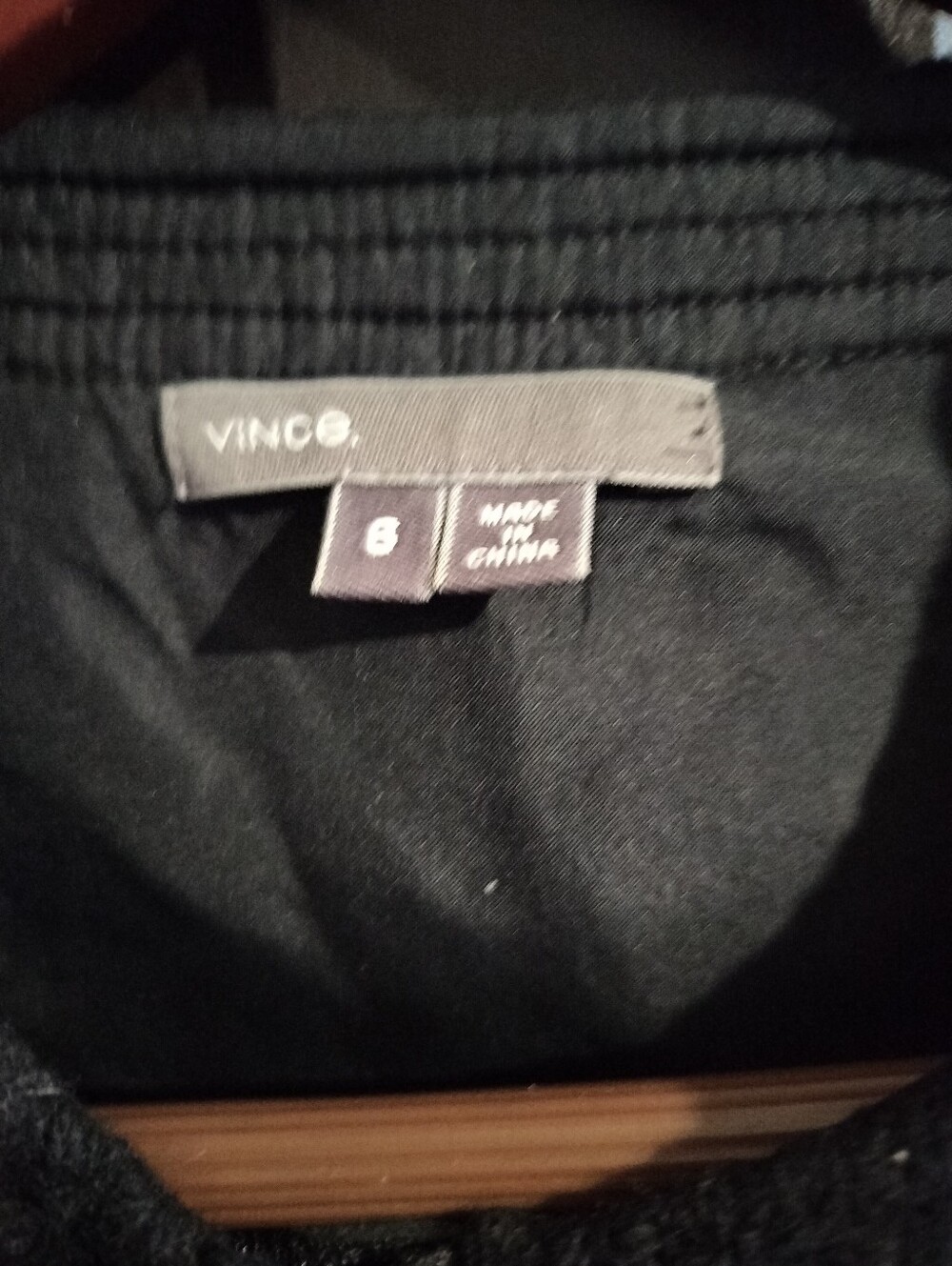 Vince Black Tweed Jacket with Leather Pockets - Women Size 6 (Medium Small) - Picture 5 of 5